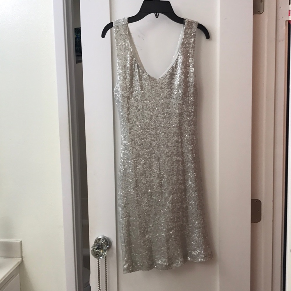 Crystal Doll Silver Sequin Bodycon Dress